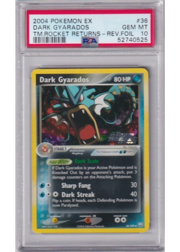 Dark Gyarados 36109 Reverse Foil PSA 10