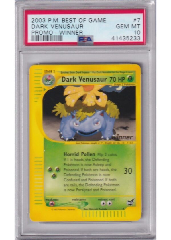 Dark Venusaur Winner Stamp 7 PSA 10