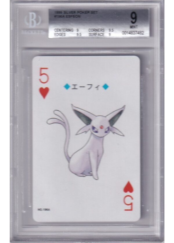 Espeon Hjerter 5 Silver Poker Set BGS 9