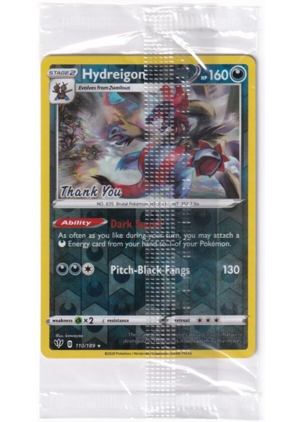 Hydreigon 110189 Reverse Thank Yoy Stamp Sealed