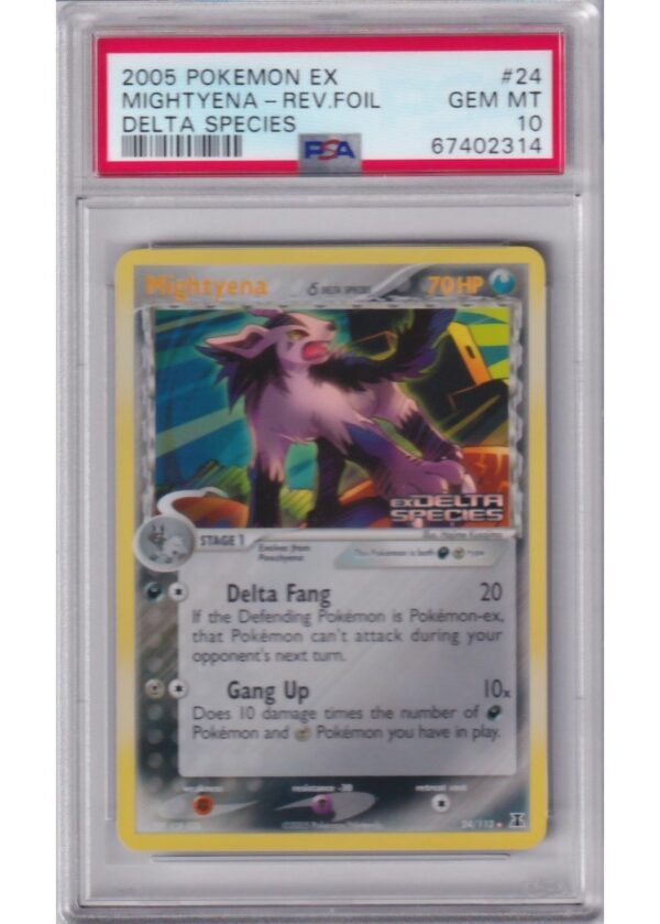 Mightyena delta 24113 Reverse Foil PSA 10