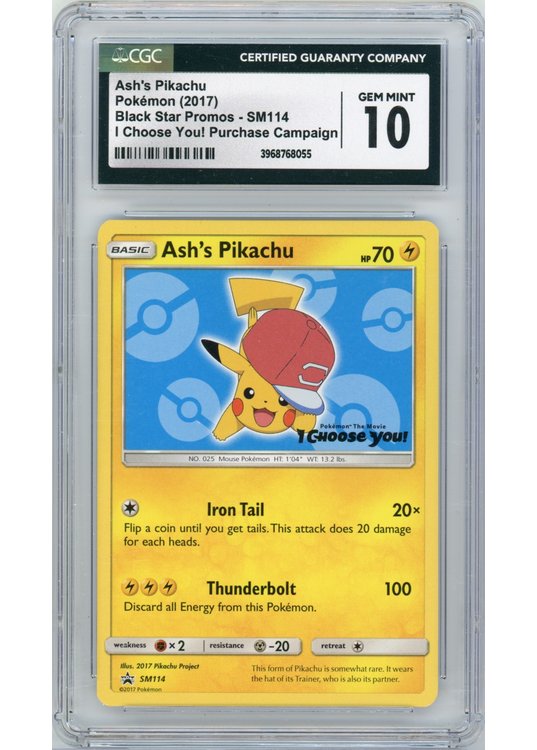 Ash's Pikachu - SM114 - CGC 10