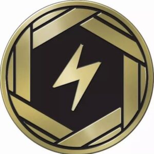 Lightning type symbol Pokemon mønt (Guld - Mirror Holo) - Stor