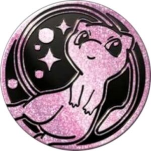 Mew Pokemon mønt (Pink - Glitter Holo) - Stor