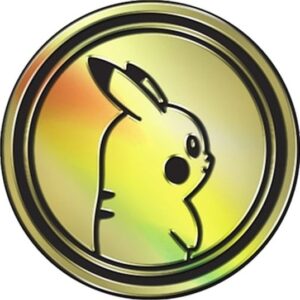 Pikachu Pokemon mønt (Guld - Rainbow Holo) - Stor