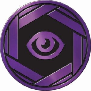 Psychic type symbol Pokemon mønt (Lilla - Mirror Holo) - Stor