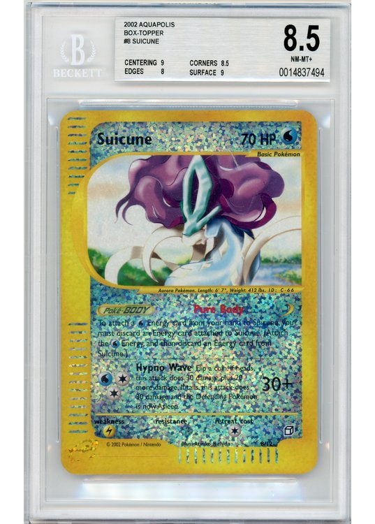 Suicune - 8/12 - Box Topper - BGS 8.5