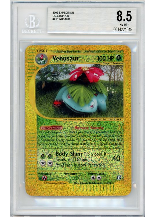 Venusaur - 4/12 - Box Topper - BGS 8.5